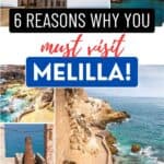 There are 6 photos showing highlights of Melilla. One big photo has an image of the coastal road.