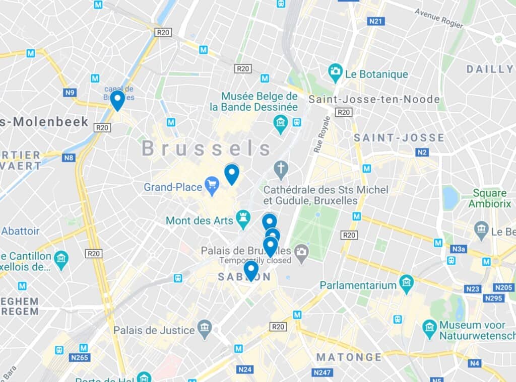 map where to eat in brussels belgium