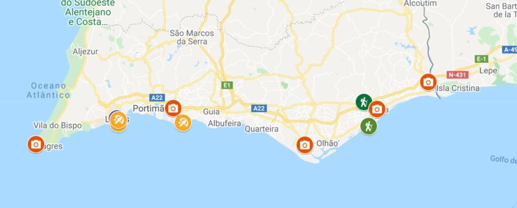 things to do in the algarve, map