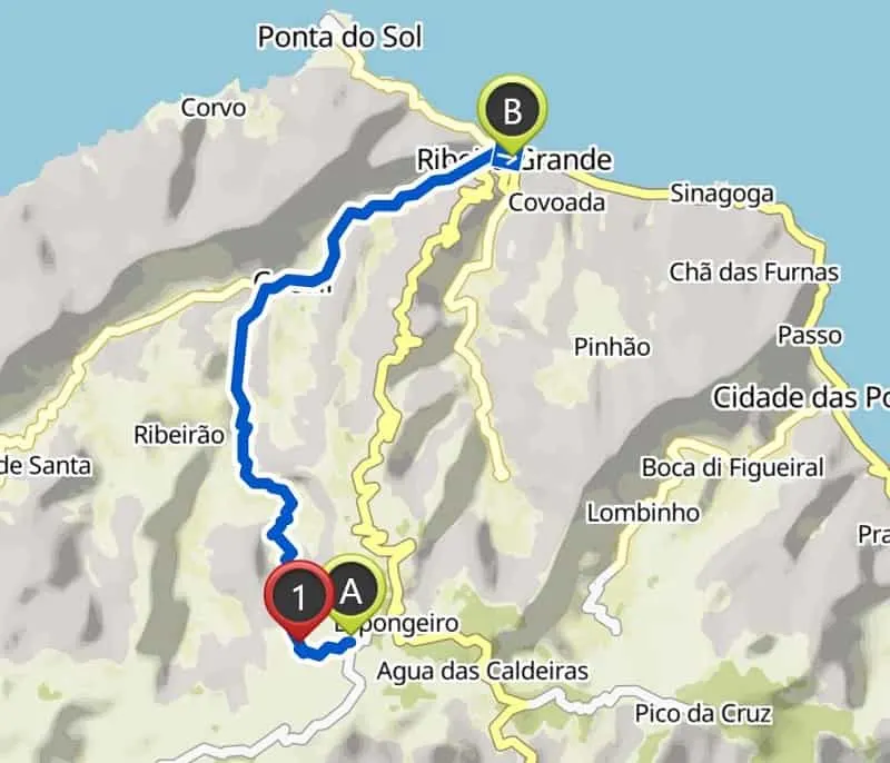 espongeiro coculi hike map with trail