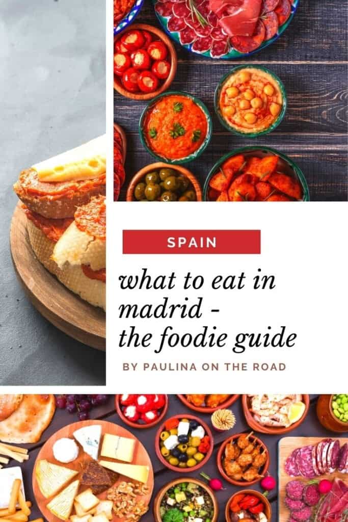 Are you wondering what to eat in Madrid? This Madrid food guide is about the best food to try in Madrid, Spain including Madrid food restaurants where you can enjoy tapas, paella and more. Are you looking for the ultimate Madrid food guide? Find a selection of the best food in Madrid incl. food markets in Madrid and the best restaurants in Madrid to enjoy typical dishes from Madrid.  Best Madrid tapas incl.! #madrid #food #madridfood #madridrestaurants #spainfood #spanishfood #churros #streetfood