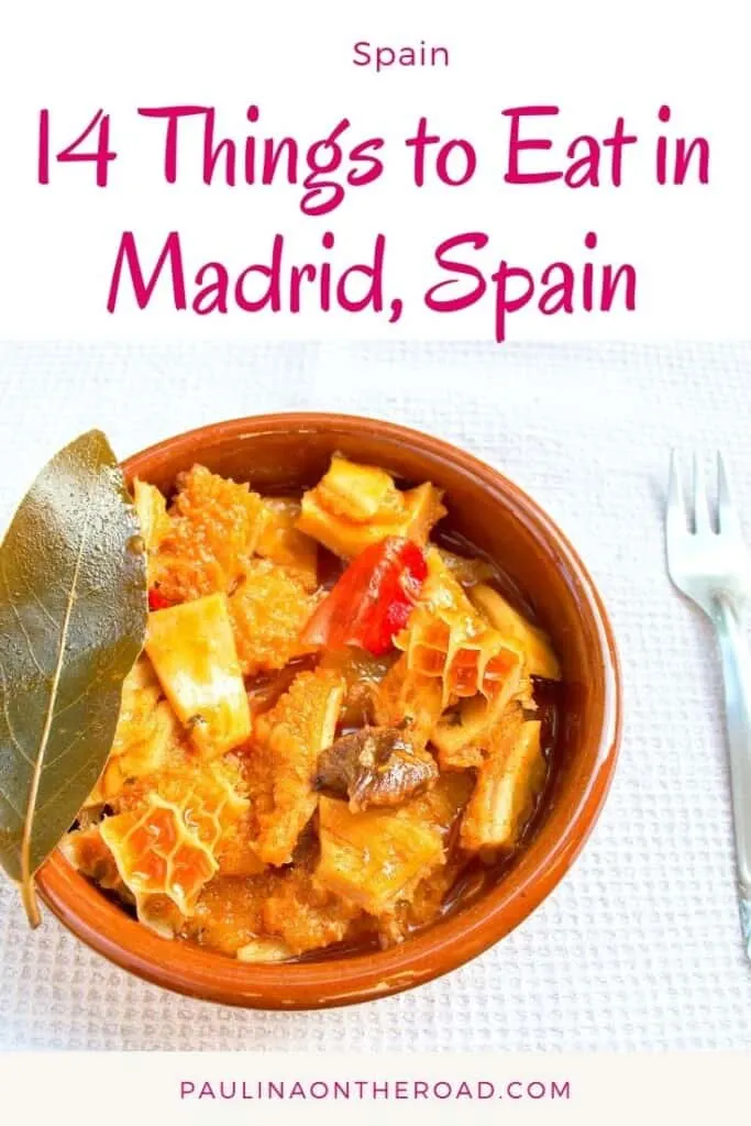 delicious food from Madrid with callos