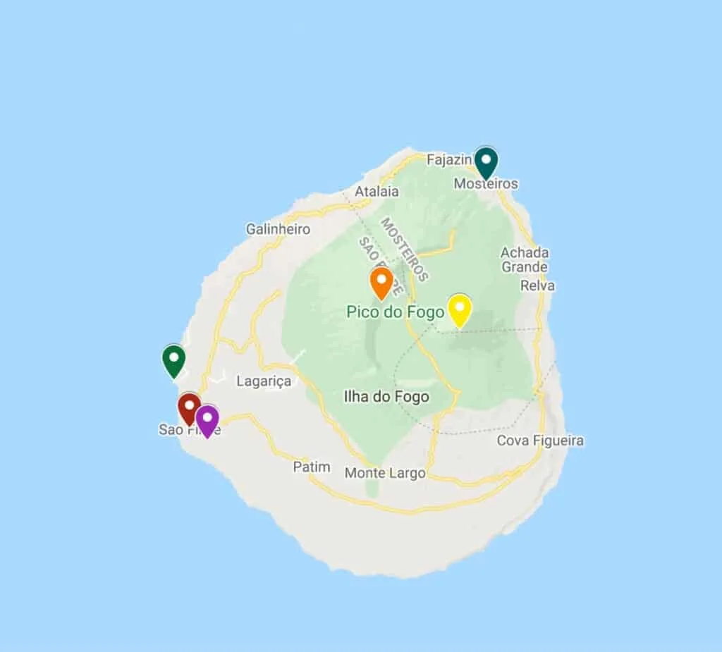 fogo island cape verde map
