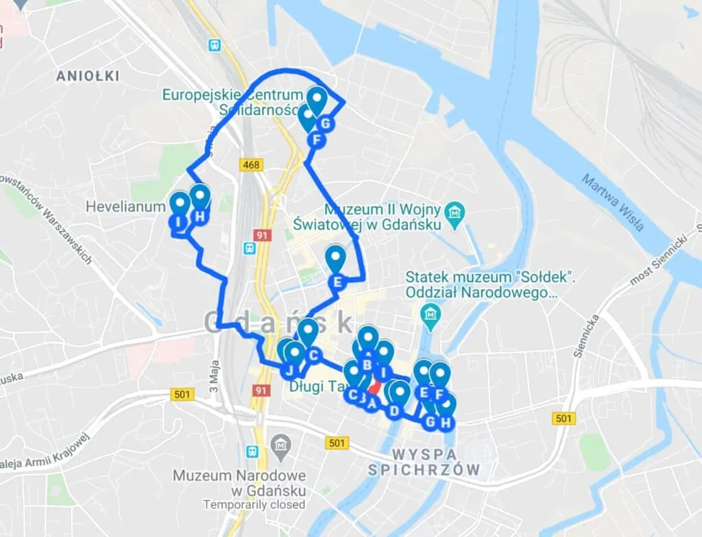 free walking tour gdansk poland map