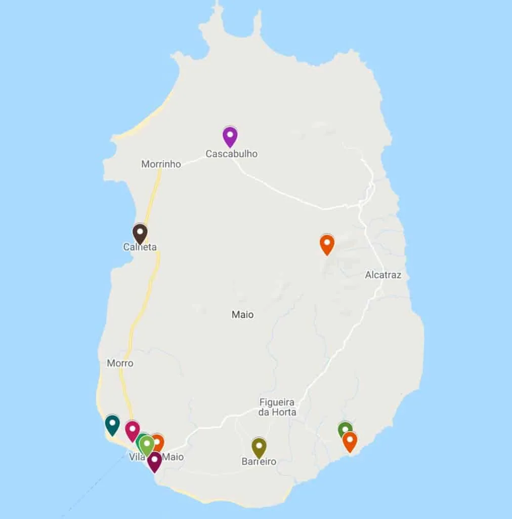 maio cape verde map