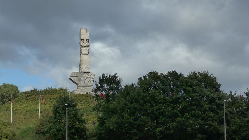 a monument in westerplatte placed on top of a hill