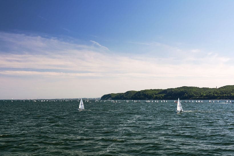 sail boats sailing on the lake in Gdynia 