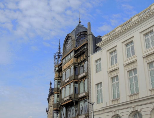 where to eat belgium dishes in brussels, exterior of Musical Instruments Museum building