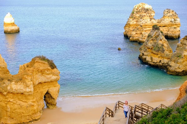 best things to do in winter in algarve, overlooking camilo beach rocks