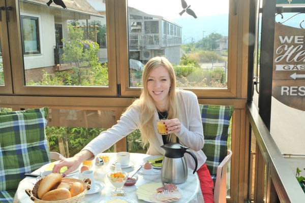 Things to do in Mosel Valley, Germany, eating a full breakfast meal