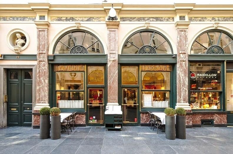 taverne assage restaurant in the hubert hall in brussels, belgium