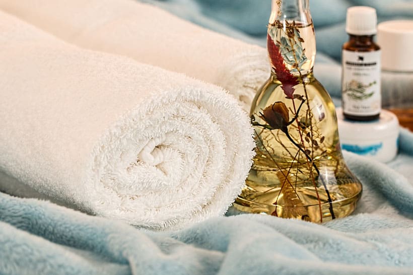 relaxing weekend getaways from luxembourg, towels and fragrances for a spa treatment