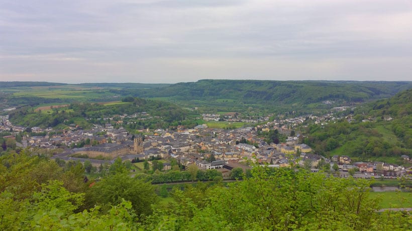 view on echternach city from liborius chapel in germany