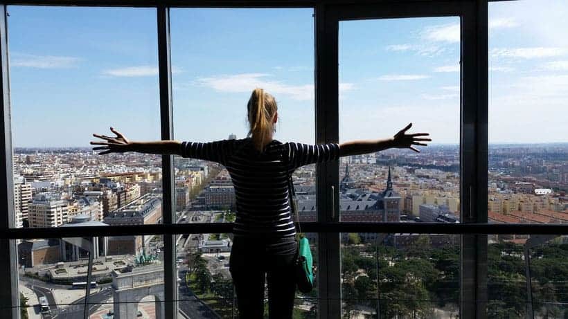 hidden places in madrid spain, enjoying the view from faro de moncloa
