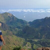 cova crater view to paul, hiking in santo antao, cabo verde
