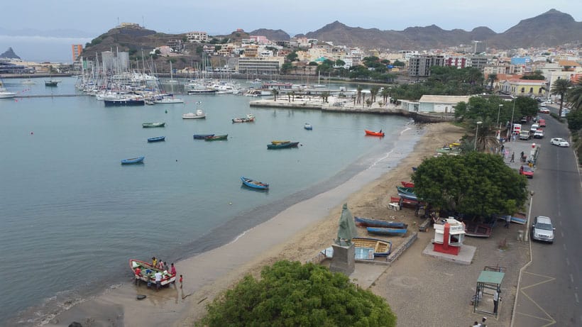 beach seen from the above in Mindelo. Best Hotels in Mindelo