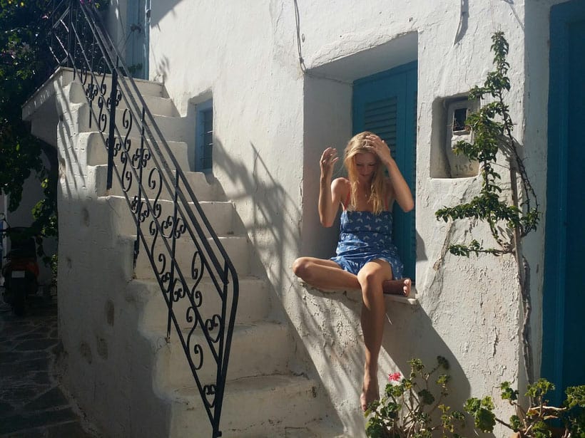 best places to visit in paros, sitting on a windowsill in Parikia