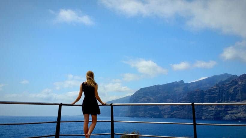 uxury winter sun holidays spain, looking at at the ocean in los gigantes in south tenerife