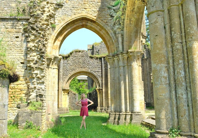 belgium weekend break, standing inside the orval abbey