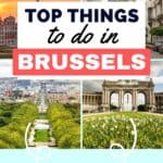 A collage of four different tourist spots in Brussels