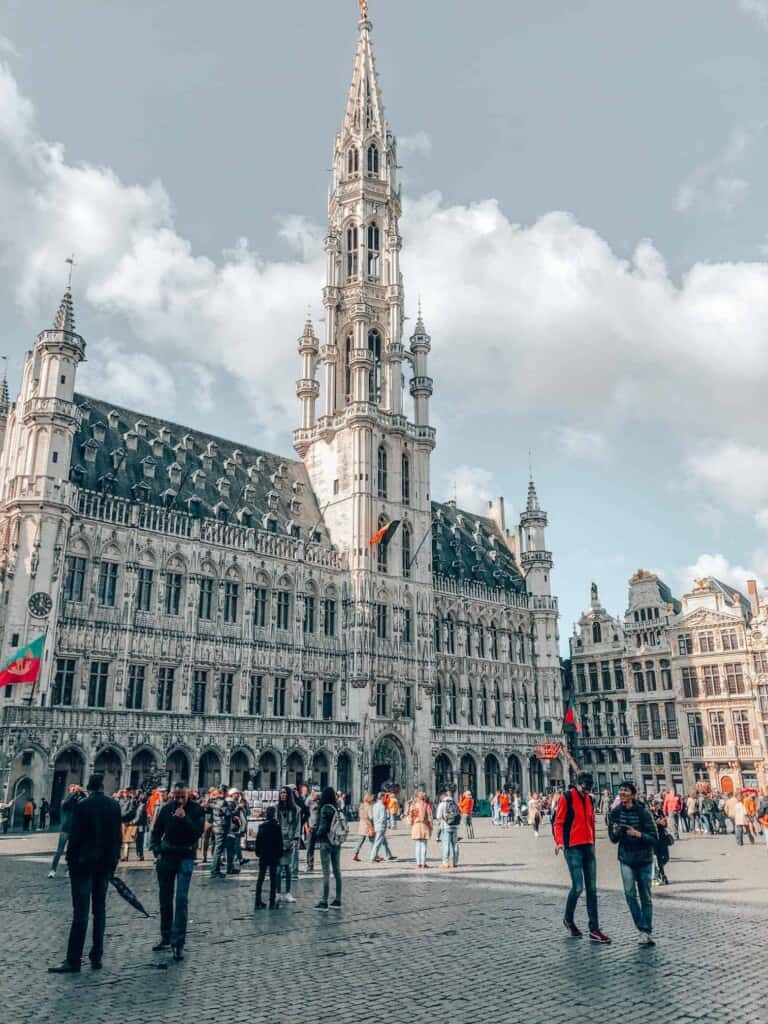 main building in grand place in brussels belgium