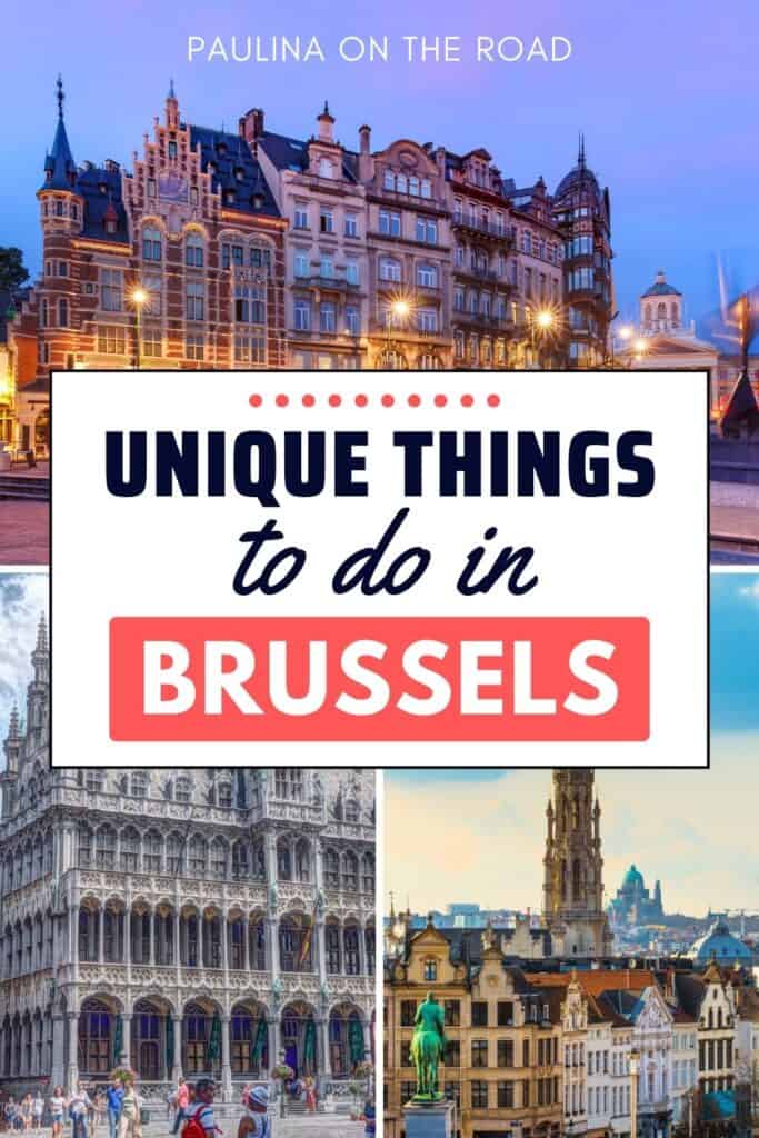 Three tourist spots in Brussels that are put in a collage