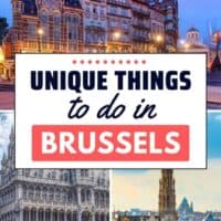 Three tourist spots in Brussels that are put in a collage