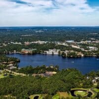best places to stay in Wisconsin Dells, aerial view over wisconsin dells