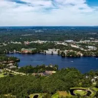 best places to stay in Wisconsin Dells, aerial view over wisconsin dells