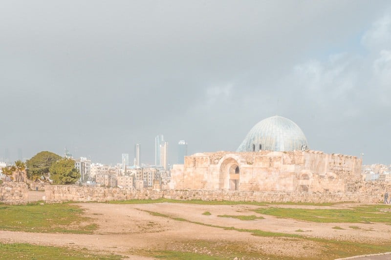 view on an old mosque in citadel of amman, jordan