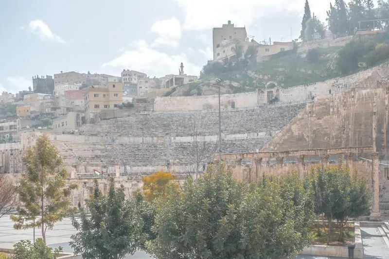 The best places to visit in Amman Jordan, Looking up at the Roman Theatre