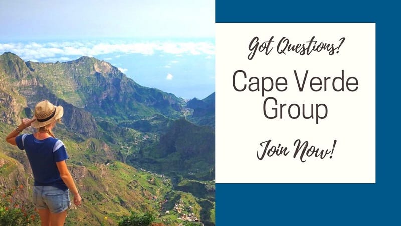 cape verde traveling guide, photo with link for facebook travel group reading 