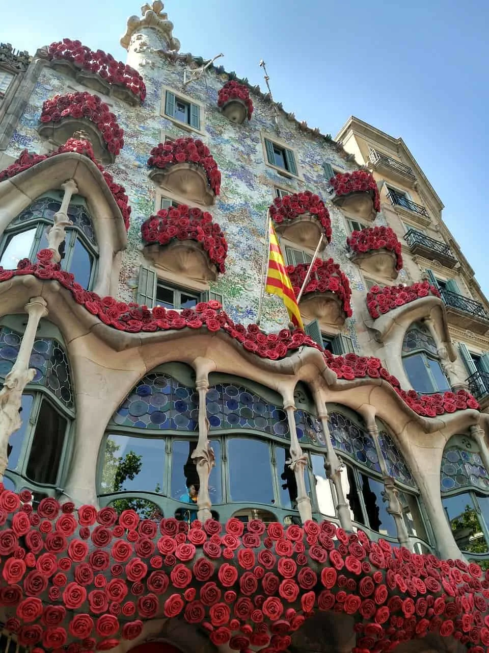 Most iconic buildings in Barcelona, exterior of Casa Batllo by Antoni Gaudi