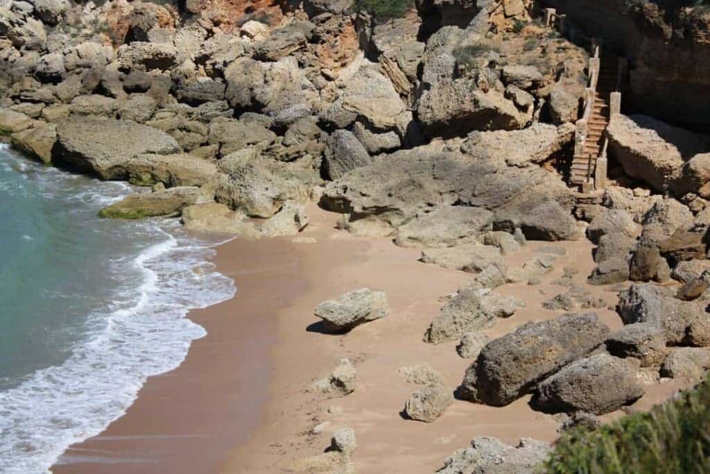 cadiz beach, conil de la frontera, rocky and sandy beach