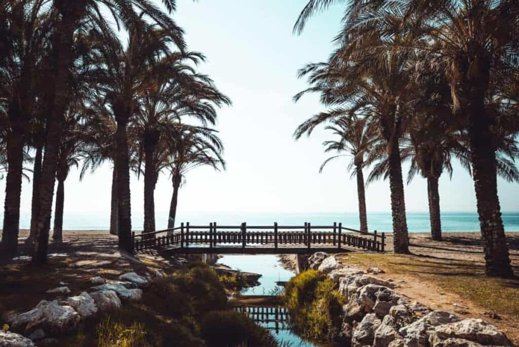 day trips out of malaga spain, bridge near the ocean in torremolinos