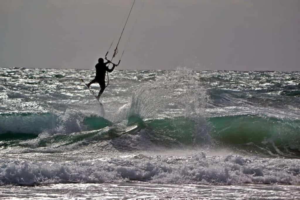 best beaches south of spain, kite surfer in southern spain beach