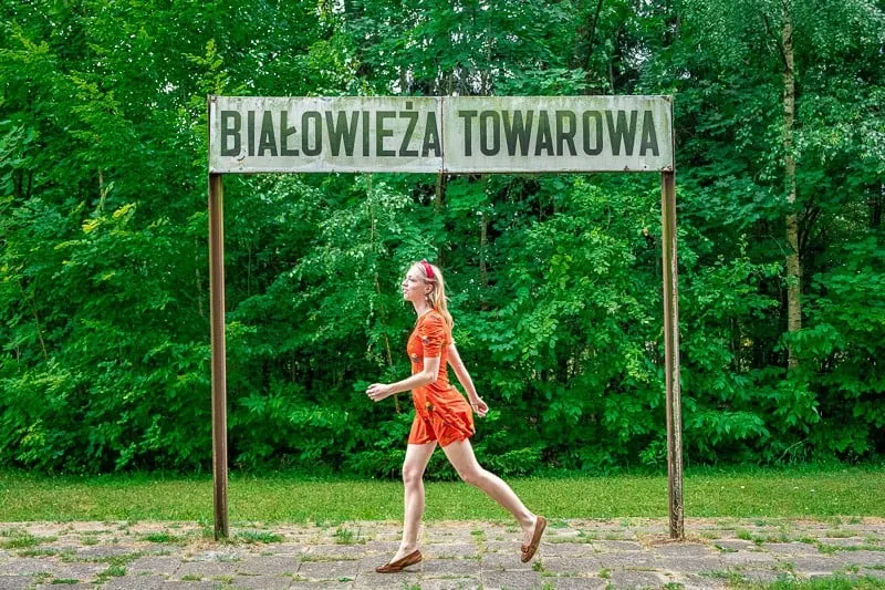 getting around in bialoweza forest, poland, old bialoweza train station