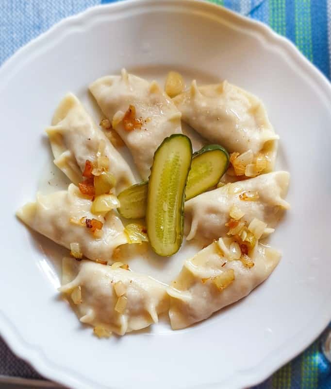 traditional polish food, plate of pierogis