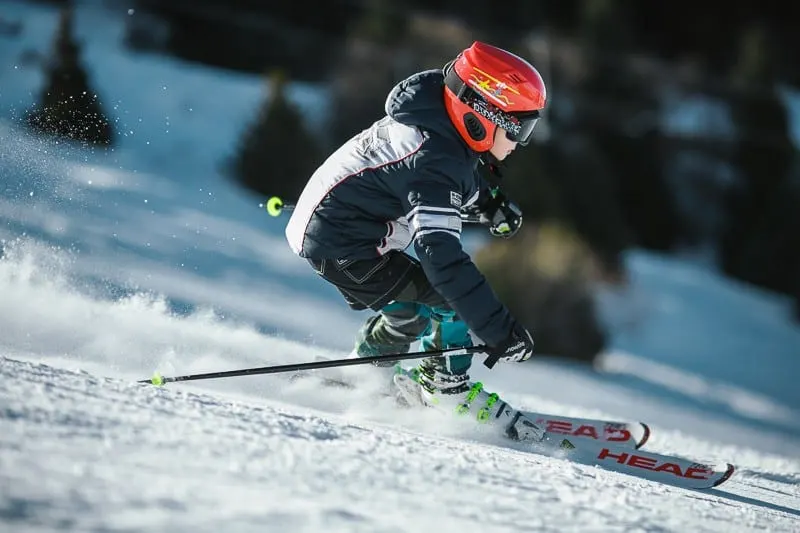 Outdoor Lake Geneva winter activities, Man Doing Ice Skiing on Snow Field