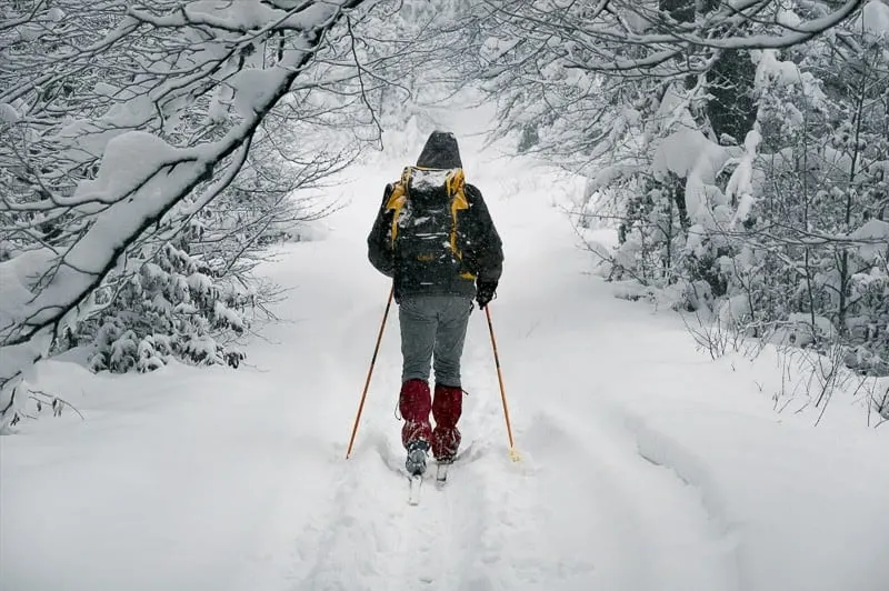 Person Trekking In The Snow in Wisconsin