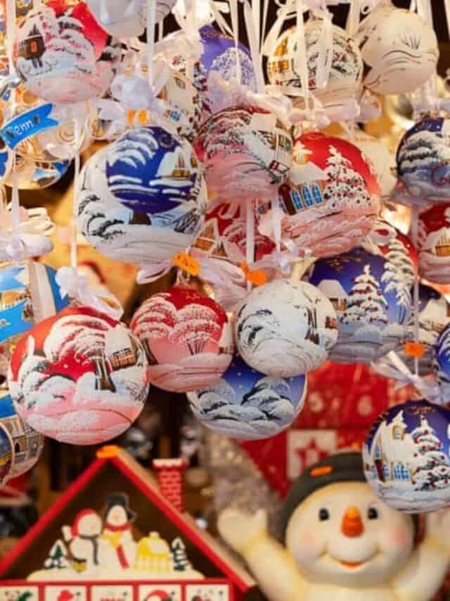 where to find the best Wisconsin Christmas markets, traditional painted hanging Christmas tree decorations