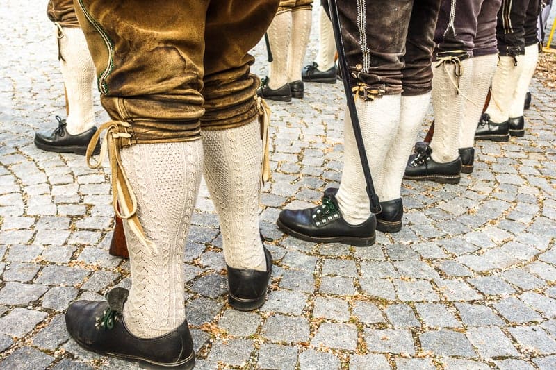 fall activities in wisconsin, men preparing to do traditional dances at the Al & Al’s Oktoberfest in Sheboygan