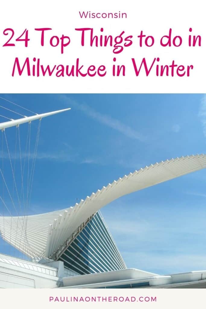 What to do in Milwaukee in Winter? This guide takes you to the most fun Milwaukee winter activities incl. winter festivals, Christmas shopping in Milwaukee, Wisconsin. There are plenty of things to do in Milwaukee in winter no matter whether you love ice curling, do a day trip, or attend a winter fest in Milwaukee. Or why not go snow shoing? #milkwaukee #wisconsin #milwaukeewinter #milwaukeewisconsin #milwaukeewinteractivities #winterusa #winterdestinations #iceskating #snowshoeing #winteractivities