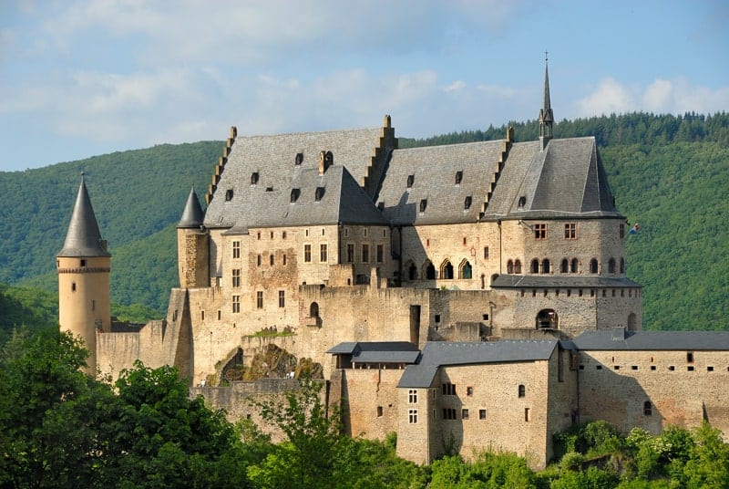 Castle in the city of Vianden in Luxembourg, day trip from brussels to luxembourg