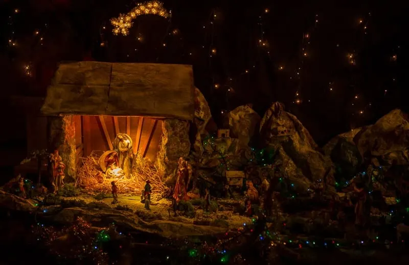 A christmas scene. The Holy family, Jesus, Joseph & Mary