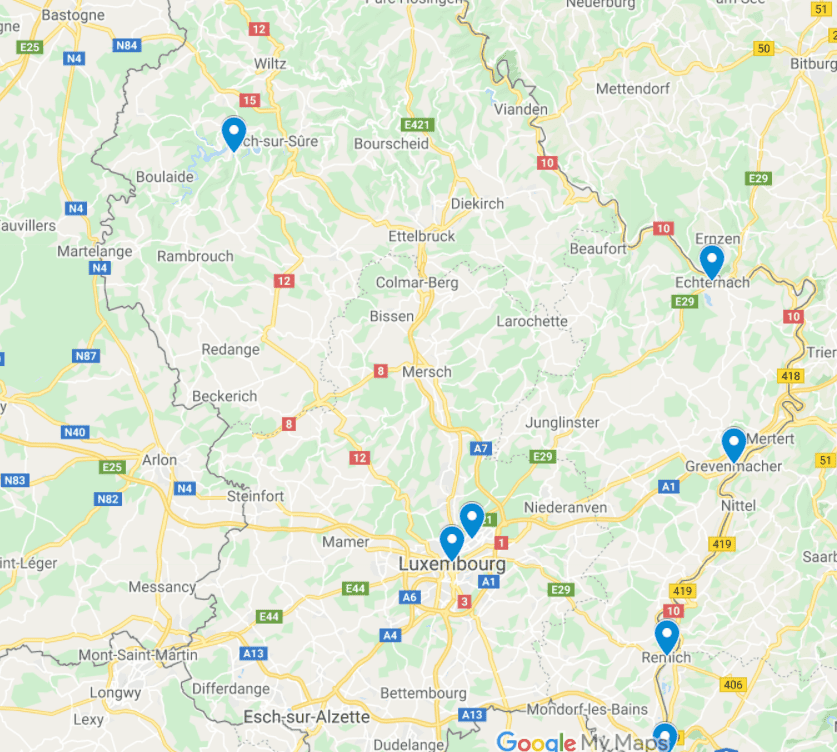 where to stay in luxembourg map