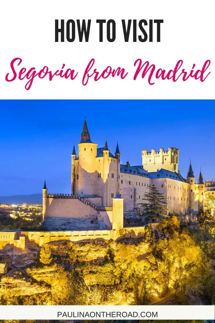 What's the best day trip from Madrid? Segovia! Read how to get from Madrid to Segovia and explore the Segovia acqueduct, the castle and the best Spanish food to eat in Segovia. #segovia #visitspain #daytrip #daytripsfrommadrid #madridblog #spainblog #travelspain #spain #europetravel #europecities #europecastles #segociaacqueduct