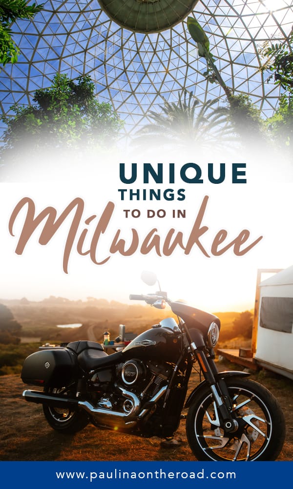 A selectoin of cool and unique things to do in Milwaukee. Explore the best places to see in Milwaukee and where to eat in Milwaukee. #milwaukee #wisconsin #midwest #alternativetravel #milwaukeeartmuseum #harleydavidson #thirdward #biking #hiking #foodtour