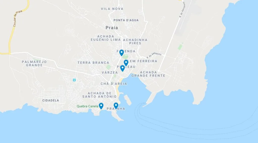 praia map cabo verde