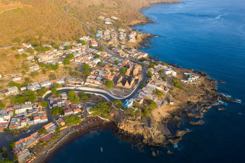 Aerial view Cidade Velha city  in Santiago - Cape Verde - Cabo Verde